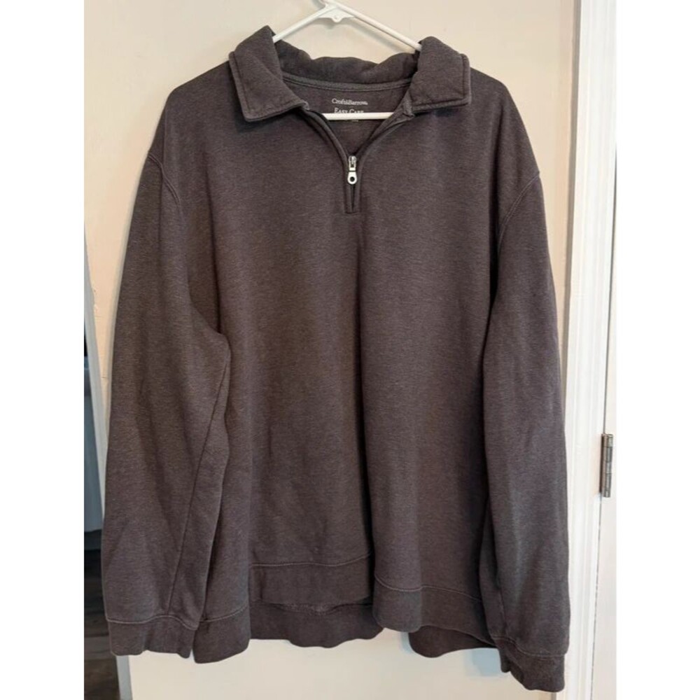 Croft & Barrow Gray Quarter Zip Sweater Size XXL